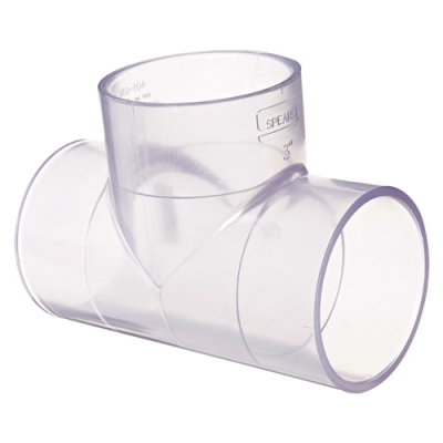 1" Clear Schedule 40 PVC Tee