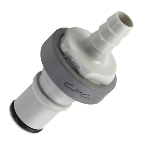 3/8" ID In-Line Hose Barb NS4 Series Polypropylene Non-Spill Coupling Insert (Body Sold Separately)
