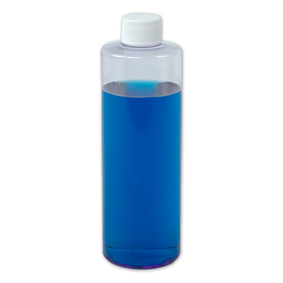 4 oz. Clear PVC Cylindrical Bottle with 20/410 White Ribbed Cap with F217 Liner