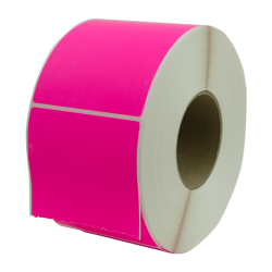 4" W x 6" L Bright Pink Thermal Transfer Rolls - Case of 4 Rolls