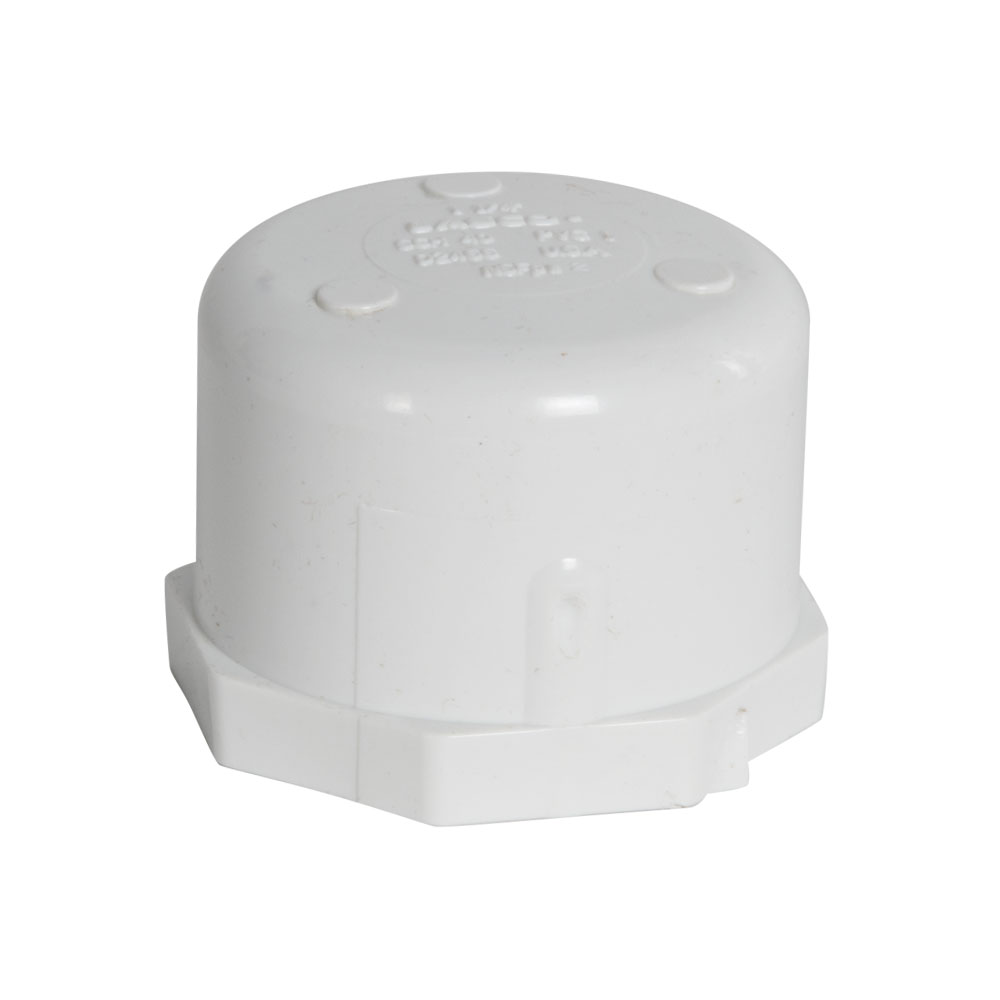 1-1/4" Schedule 40 White PVC Threaded Cap