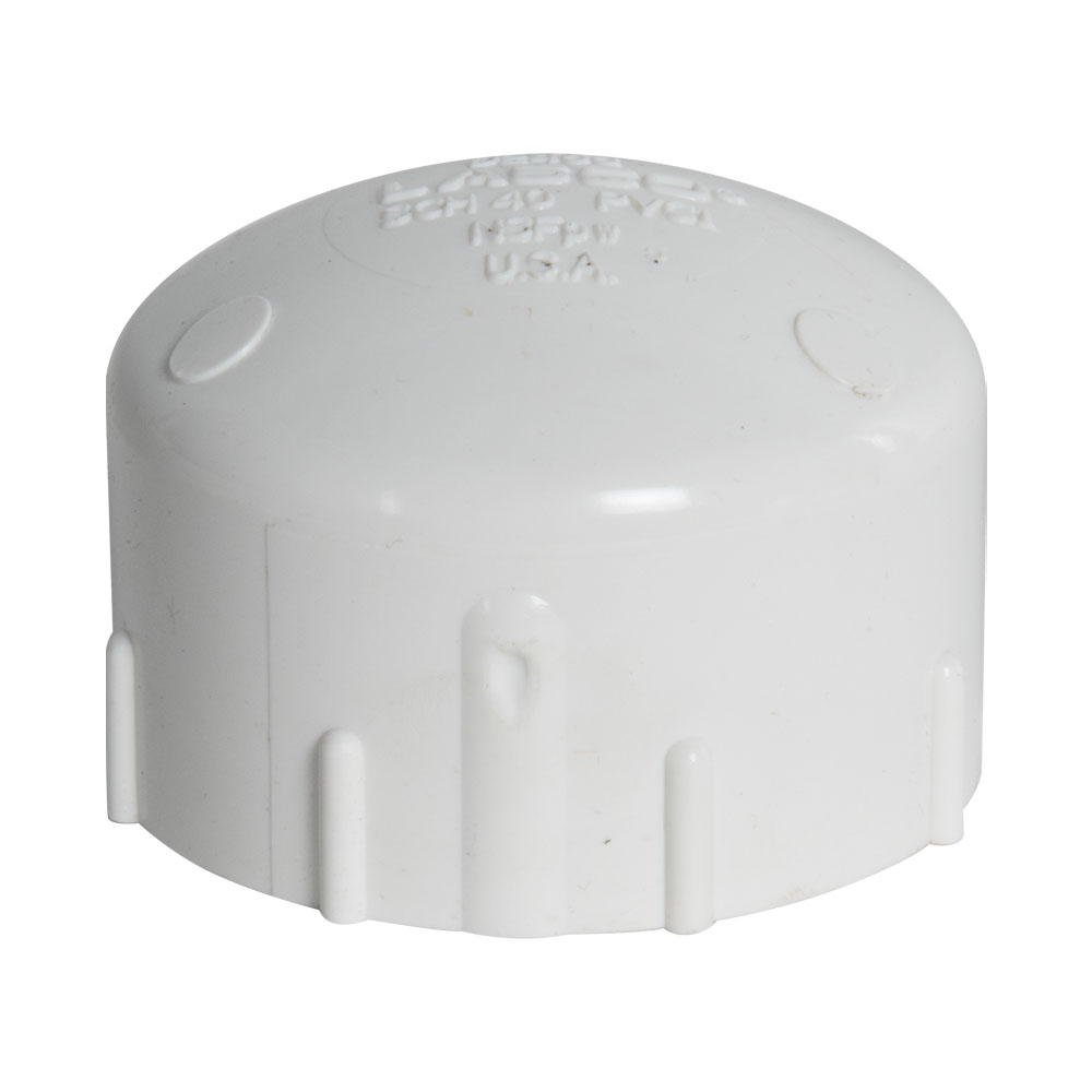 1-1/2" Schedule 40 White PVC Threaded Cap