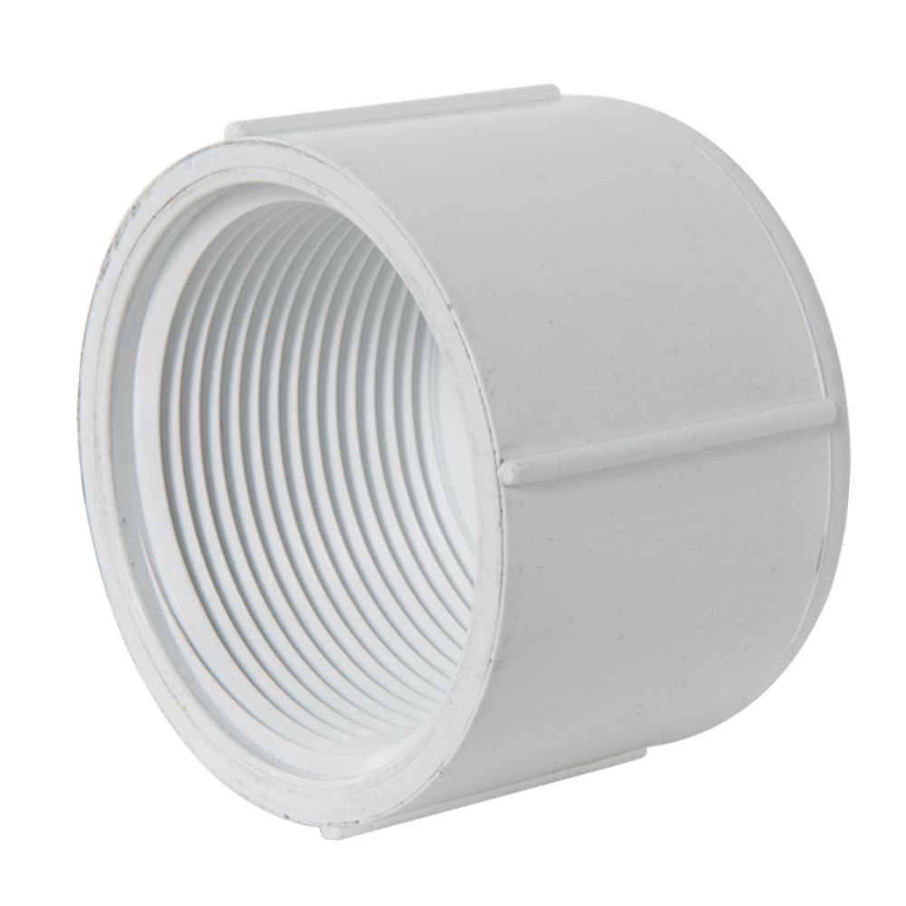 2 1 2 Schedule 40 White PVC Threaded Cap U S Plastic Corp schedule-40-plastic-pipe-sizes