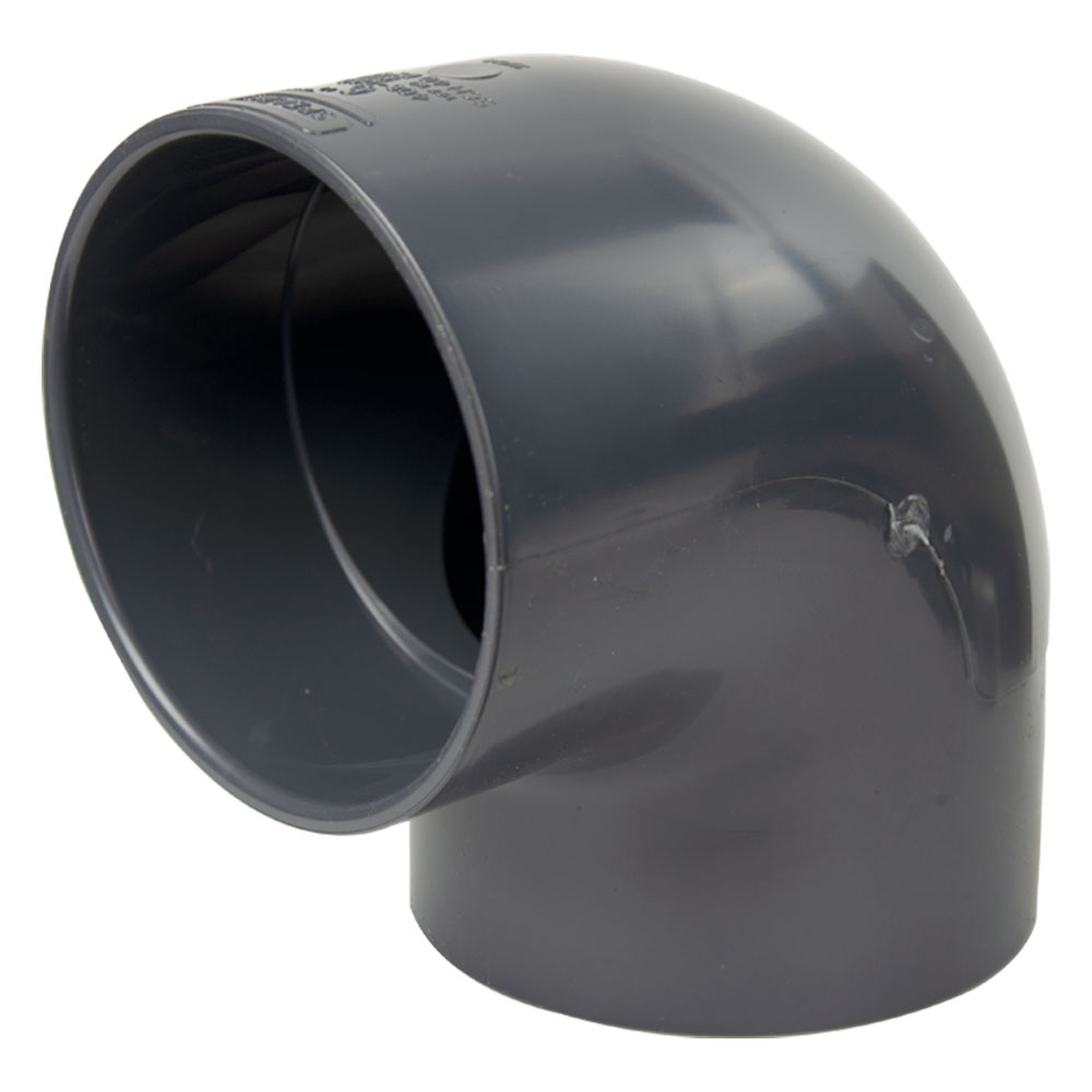 6" Schedule 40 Gray PVC Socket 90° Elbow