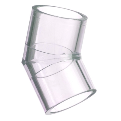 1-1/4" Clear Schedule 40 PVC 45° Elbow
