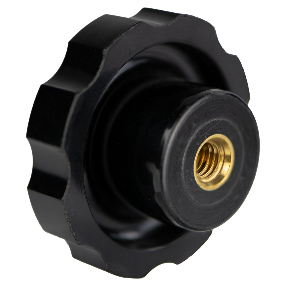 2-3/8" W x 3/8-16 Thread Phenolic Fluted Knob