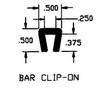 0.250" x 0.375" UHMW Bar Clip-On Extruded Profile