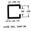 1" x 1" ID UHMW Guide Rail Snap-0n Extruded Profile