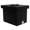 6 Gallon Black Polyethylene Tank with 5" Lid & 3/4" FNPT Polypropylene Bulkhead - 14" L x 10" W x 10" Hgt.