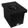 6 Gallon Black Polyethylene Tank with 5" Lid & 3/4" FNPT Polypropylene Bulkhead - 14" L x 10" W x 10" Hgt.