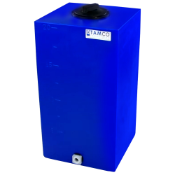 20 Gallon Blue Molded Polyethylene Tamco® Tank with Lid & 3/4" FNPT Fitting - 14" L x 14" W x 27" Hgt.