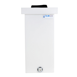 14 Gallon Natural Polyethylene Tamco® Tank with 8" Lid & 3/4" FNPT Polypropylene Bulkhead - 12" L x 12" W x 24" Hgt.