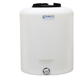 20 Gallon Tamco® Vertical Natural PE Tank with 8" Lid & 3/4" Fitting - 19" Dia. x 23" Hgt.