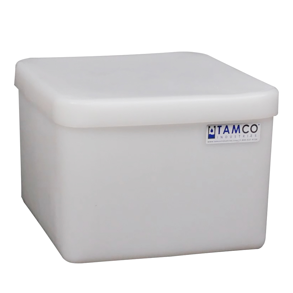 4 Gallon Natural Standard Square Tamco® Tank with Cover - 11-1/2" L x 11-1/2" W x 8-5/16" Hgt.