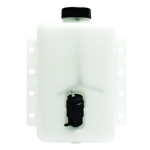4 Quart HDPE Windshield Washer Tank Assembly with 24 Volt Pump - 8.63" L x 4.17" W x 9.84" Hgt.