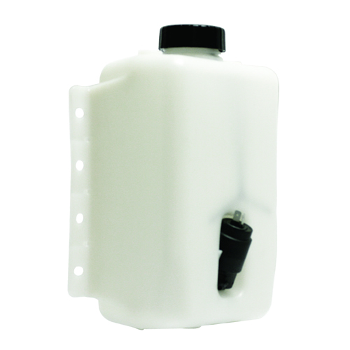4 Quart HDPE Windshield Washer Tank Assembly with 24 Volt Pump - 8.63" L x 4.17" W x 9.84" Hgt.