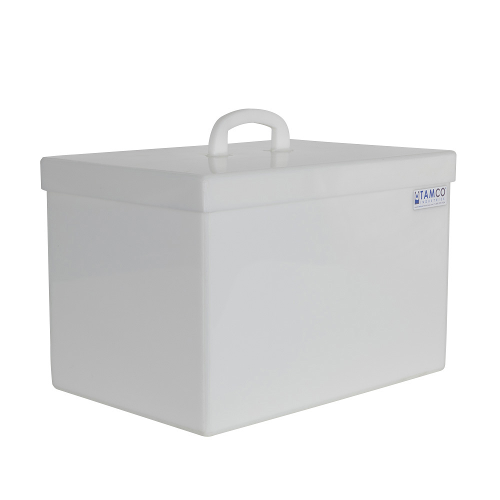 11 Gallon Rectangular HDPE Tamco® Tank with Cover - 18