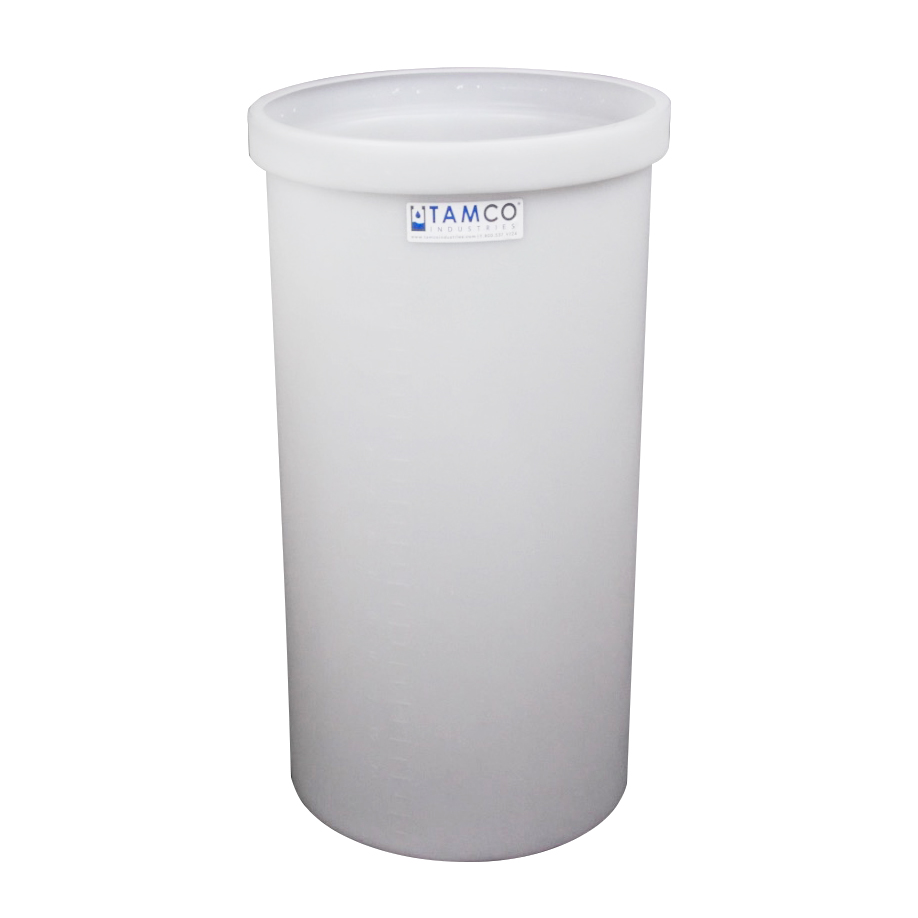 15 Gallon Natural LLDPE Cylindrical Tamco® Standard Wall Graduated Tank with External Flange - 14" Dia. x 27" Hgt. (Cover Sold Separately)