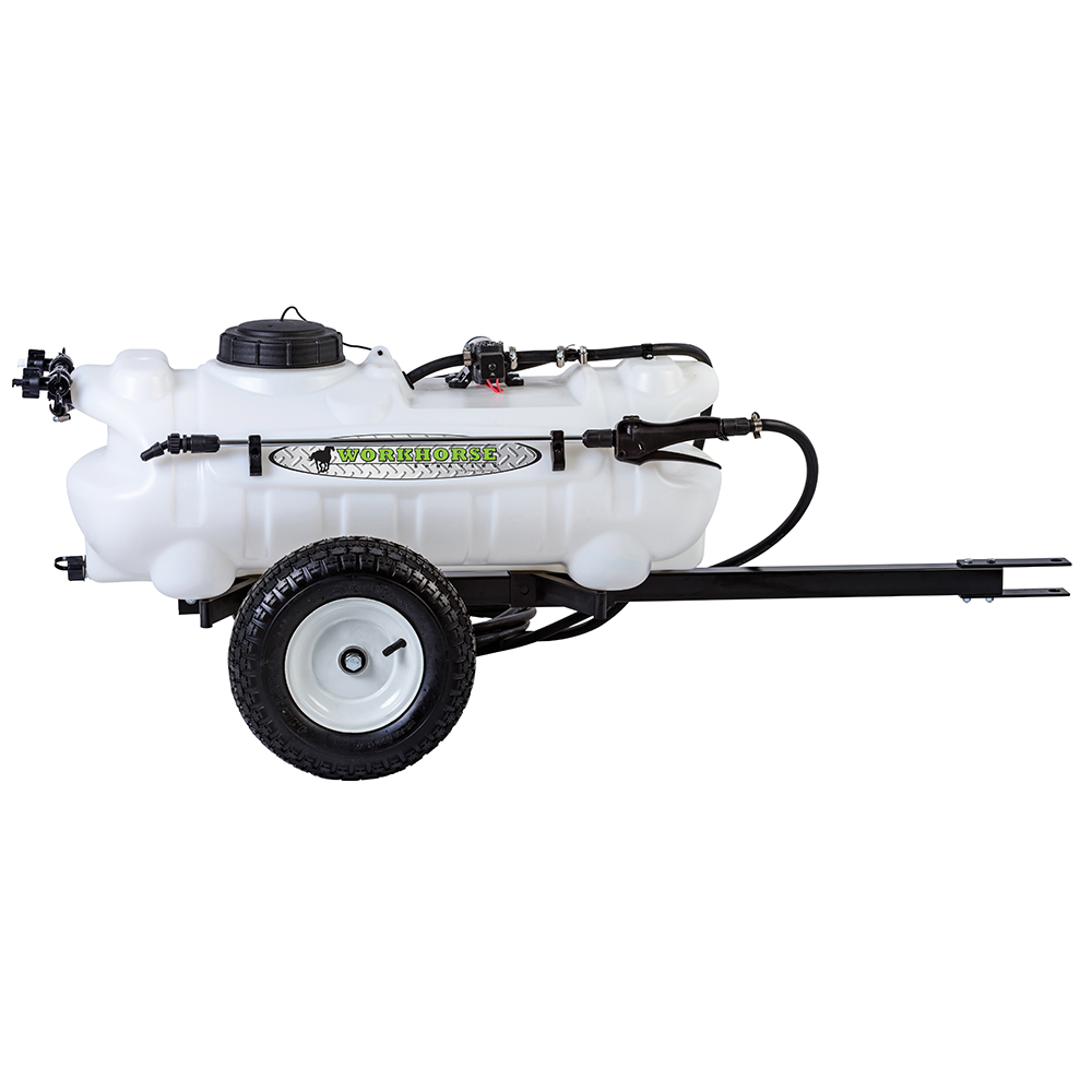 15 Gallon Trailer Sprayer with Boomless Wand, 2 Nozzle Boom & 2.2 GPM