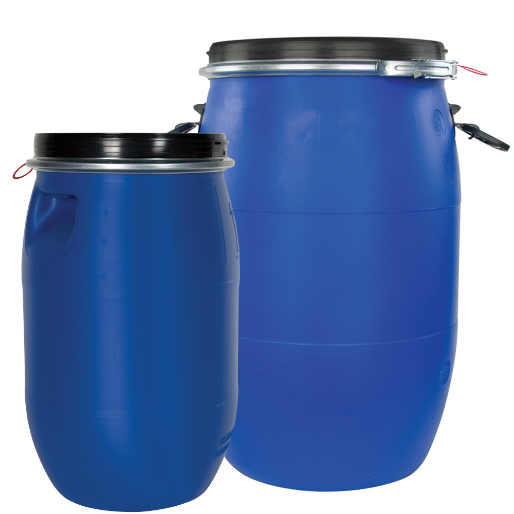 UN Rated Open Head Drums with Lever Lock Lids U.S. Plastic Corp.