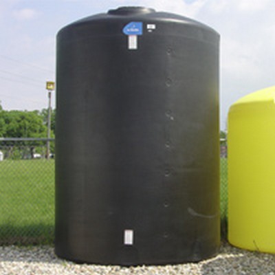 5000 Gallon Black Heavy Duty Vertical Closed Head Tank - 102" Dia. x 1...