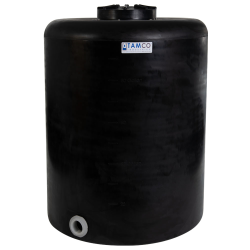 100 Gallon Tamco® Vertical Black PE Tank with 12-1/2" Lid & 2" Fitting - 30" Dia. x 39" Hgt.