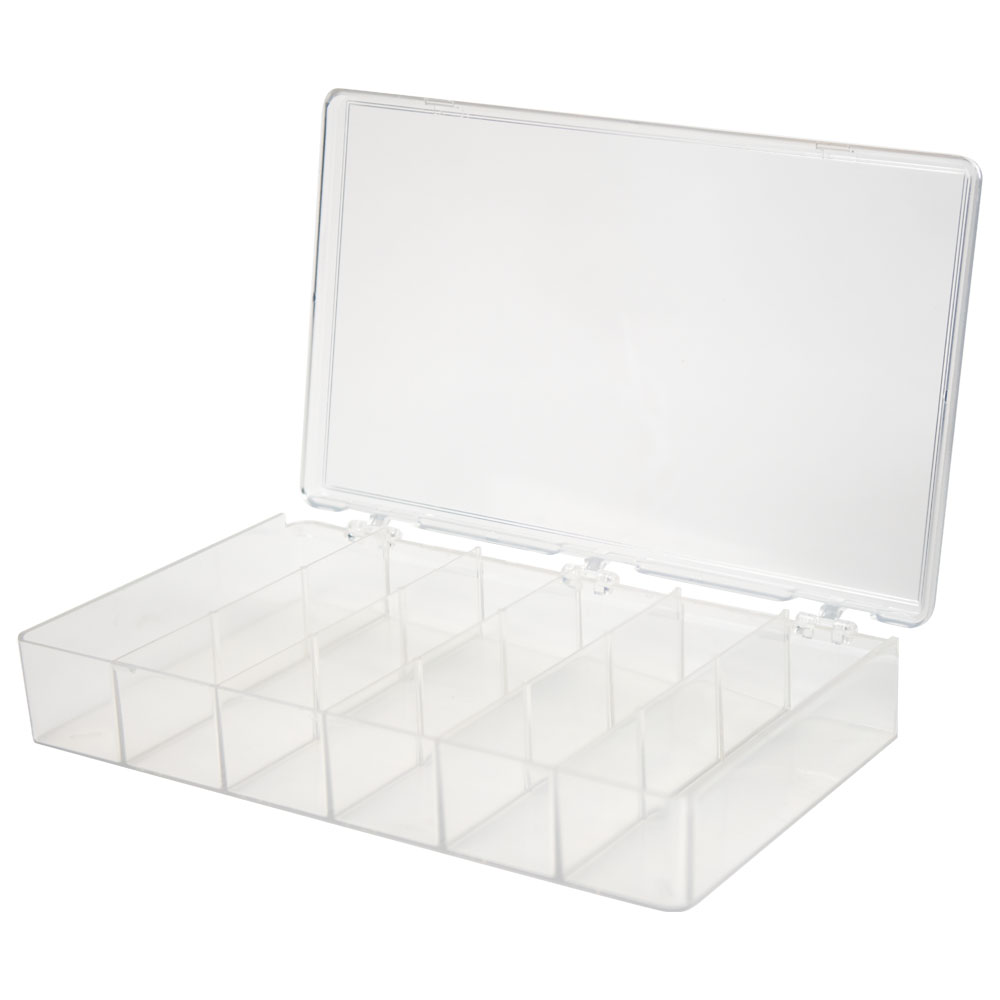 6 Compartments Translucent K-Resin® Storage Box - 11 L x 6-3/4 W x 1-3/4  Hgt.