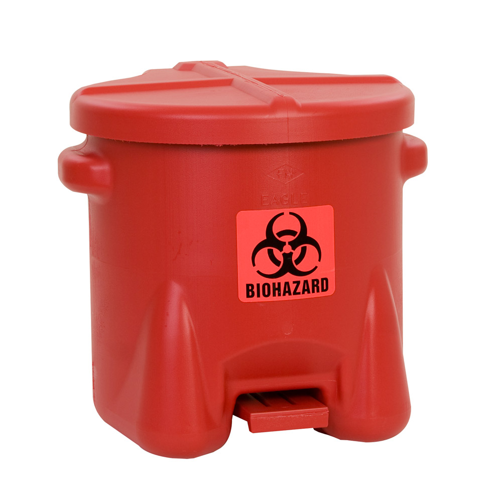 10 Gallon Red Eagle Safety Biohazardous Waste Can U.S. Plastic Corp.