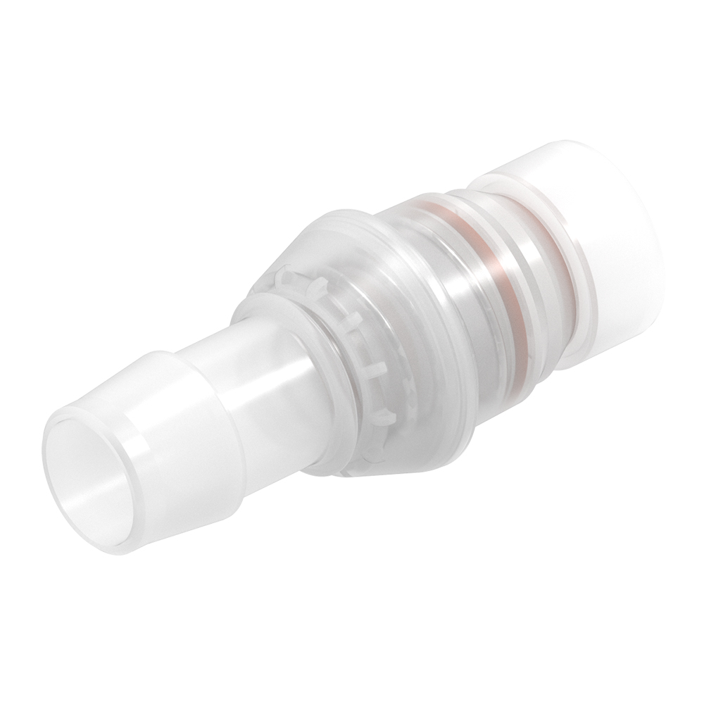 3/8" Hose Barb Natural Kynar® Male SeriesLock™ Valved Insert Medium