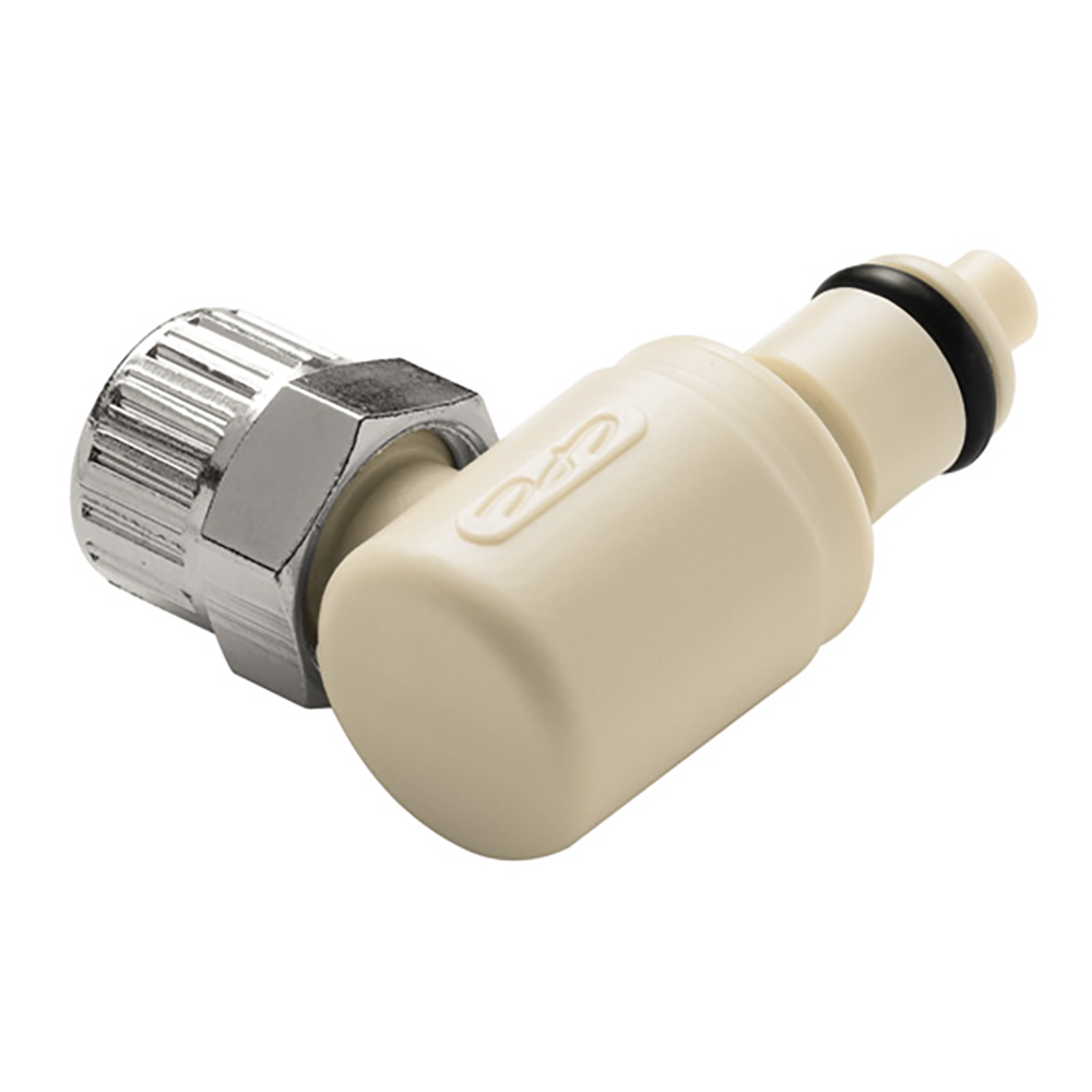 1/4" Ferruleless PTF PMC Series Polypropylene Elbow Insert - Shutoff (Body Sold Separately)