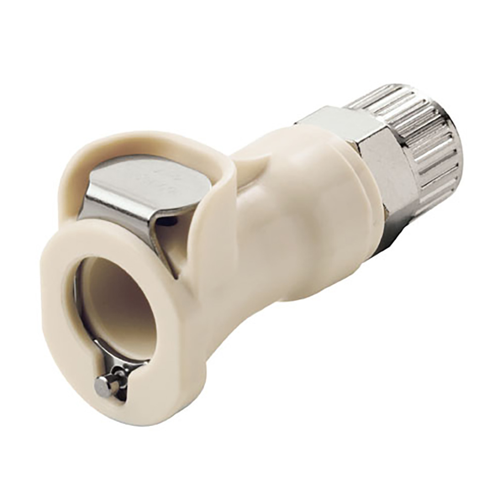 3/8" In-Line Ferruleless PTF PLC Series Polypropylene Body - Shutoff (Insert Sold Separately)