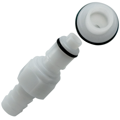 1/4" In-line Hose Barb APC Series Acetal Insert - Shutoff (Body Sold Separately)