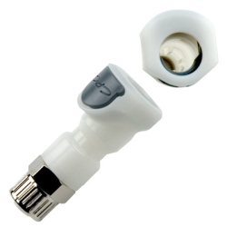1/4" OD In-line Ferruleless PTF APC Series Acetal Coupling Body w/Shroud  - Straight Thru (Insert Sold Separately)