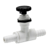 1/2" Hose Barb x 1/2" Hose Barb Series 586 Polypropylene Needle Valve with EPDM Seal