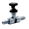 1/2" Hose Barb x 1/2" Hose Barb Series 586 PVC Needle Valve with EPDM Seal