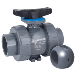 1-1/2" Socket/Threaded PVC TBH Series True Union Z-Ball Valve with FPM O-rings for NaOCl