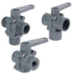 SMC 350 Series PVC 3-Way Ball Valves