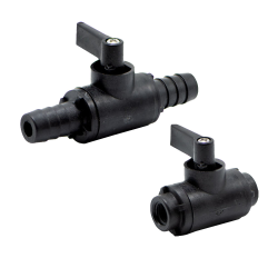 black 638 series two-way ball valve 3/8" fem NPT X 3/8" fem SMC FP-638-6F6F-E 