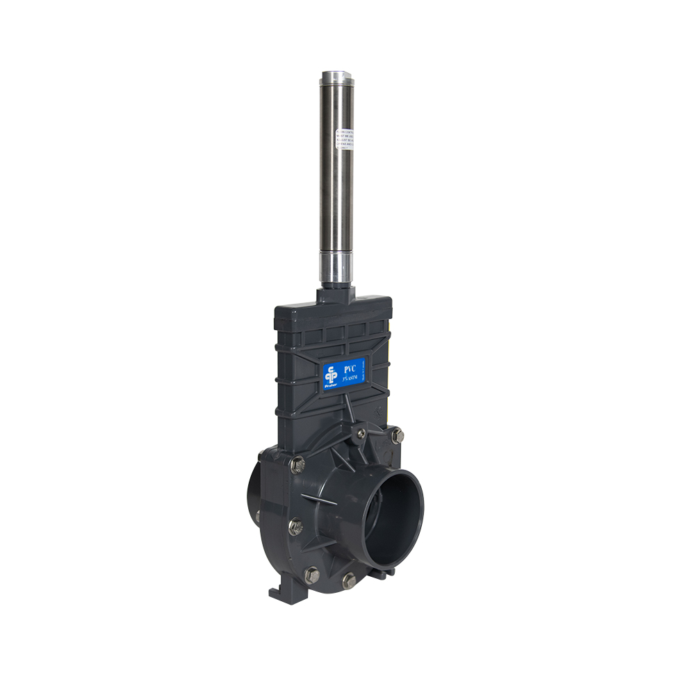 3" Socket PVC Knife Gate Valve with Air Actuator U.S. Plastic Corp.