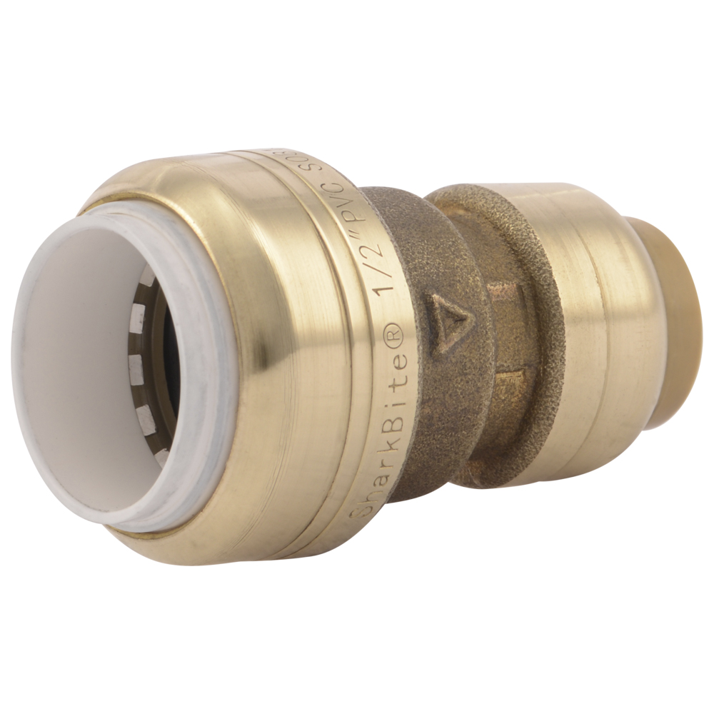 3/4" CTS x 3/4" PVC SharkBite® Brass Transition Coupling U.S. Plastic
