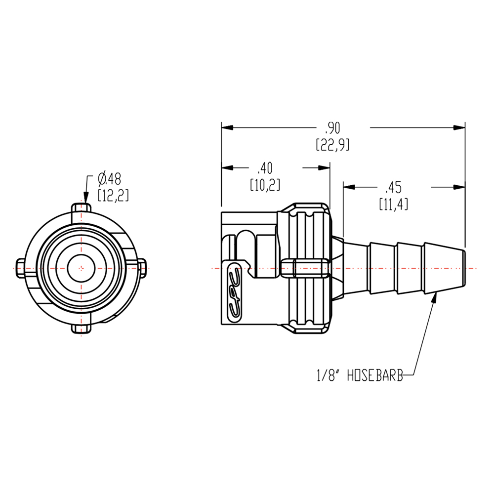 5mm Hose Barb SMC Series Subminiature Acetal Metric In-Line Coupling Insert - Straight Thru (Body Sold Separately)