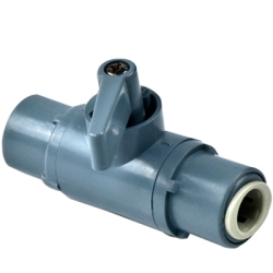 3/8" OD Push-to-Connect x 3/8" OD Push-to-Connect Series 226 PVC Ball Valve with Viton™ Seals