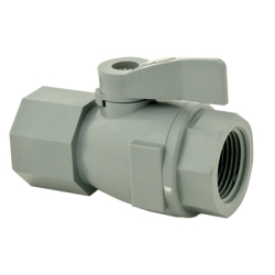 3/4" FNPT x 3/4" FNPT Series 074 PVC Two-Way Ball Valve with Buna-N Seals